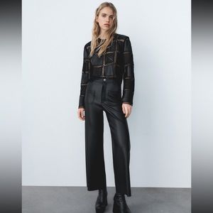 Zara Faux Leather Marine Pants